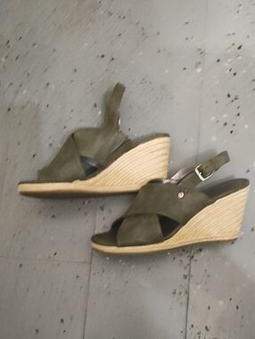 G by Guess Olive Green Espadrille Wedge Sandals